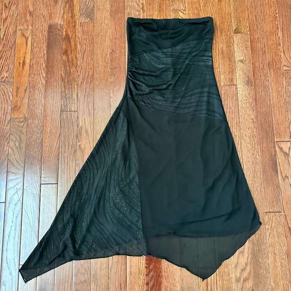 Forever 21 Dresses & Skirts - Forever 21 Black Strapless Glitter Unique Pattern Asymmetrical Cocktail Dress